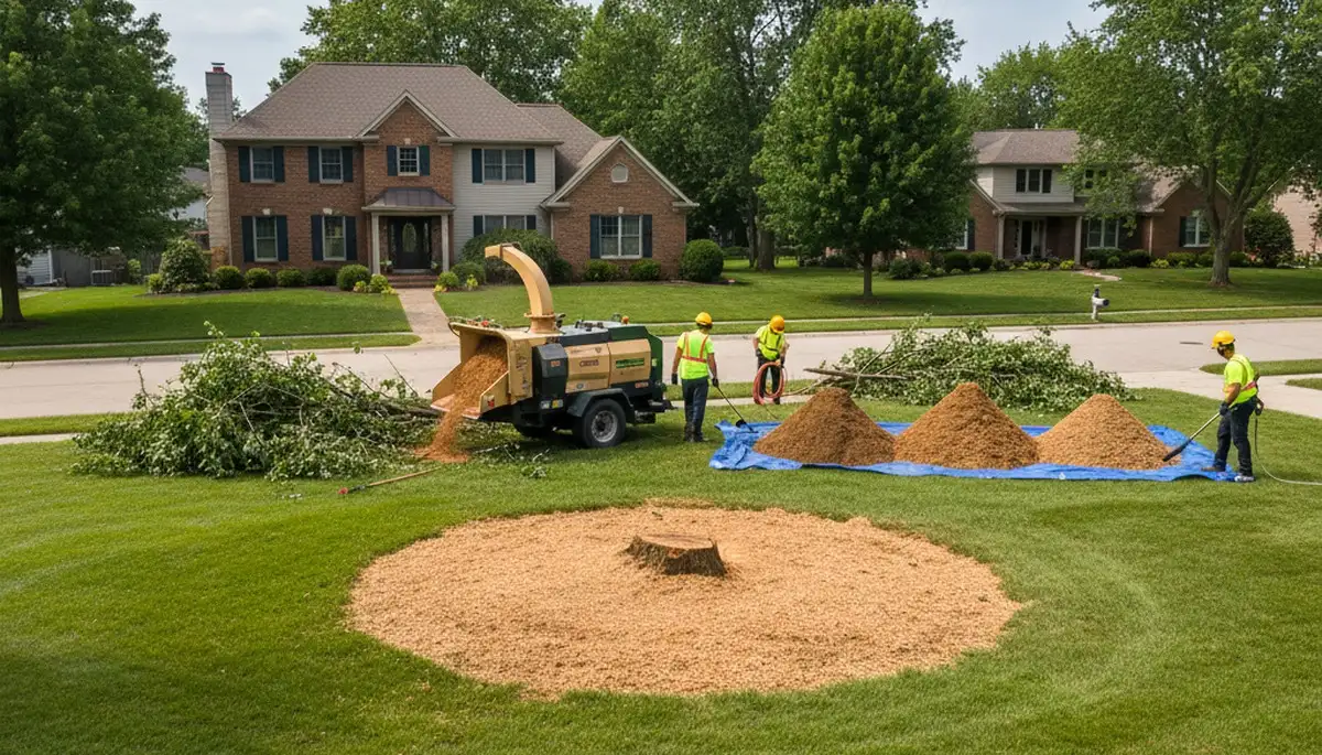 Clean Cleveland yard after professional tree removal and stump grinding by licensed crew