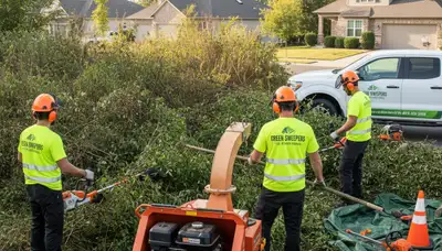 Professional shrub removal service in Cleveland, OH clearing overgrown landscape by Chop Chop Tree