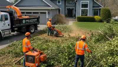 Professional shrub removal service in Cleveland, OH by Chop Chop Tree clearing overgrown bushes