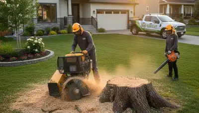 Professional stump removal service in Cleveland, OH with expert tree care and safe root extraction