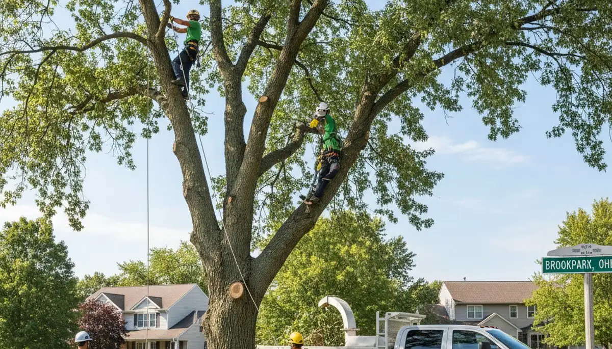 Professional tree removal service in Cleveland, OH clearing hazardous trees safely