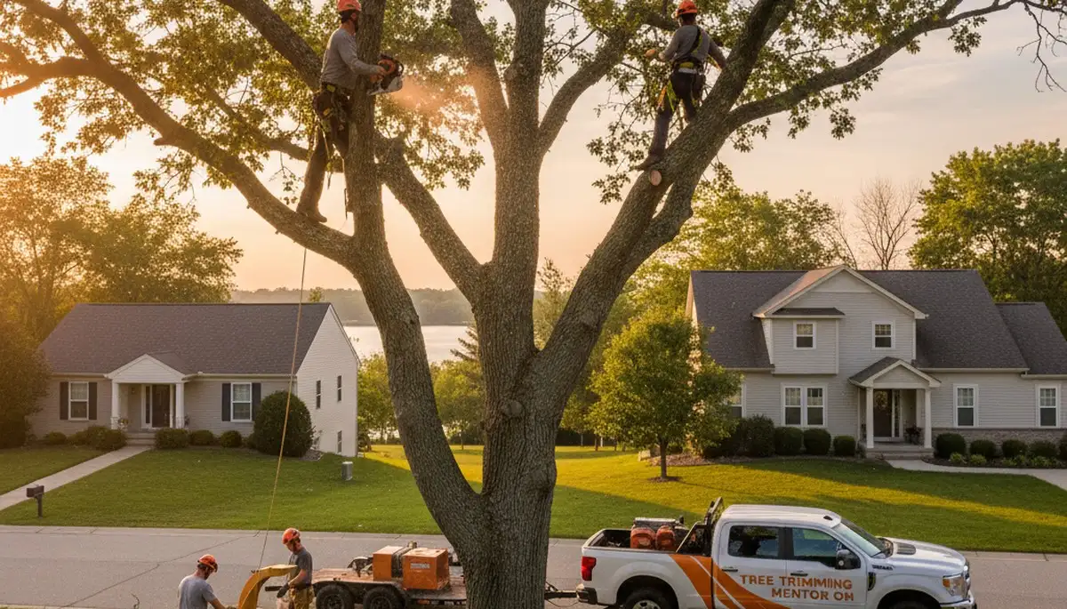 Professional tree removal service in Cleveland, OH safely cutting and clearing large trees