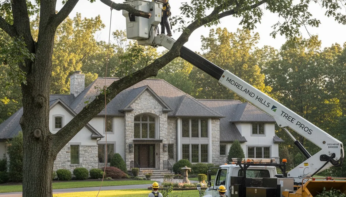 Professional tree removal service in Cleveland, OH clearing large oak safely